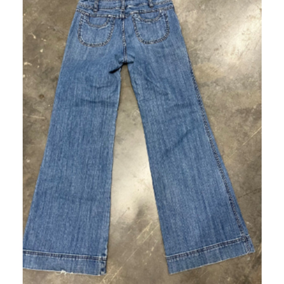 Bica Cheia by Anthropologie Medium Blue Bell Bottom Wide Leg Jeans Size 27 - Picture 2 of 11